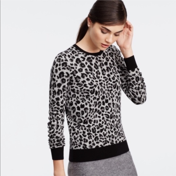 Ann Taylor Sweaters - Ann Taylor metallic leopard sweater large tall